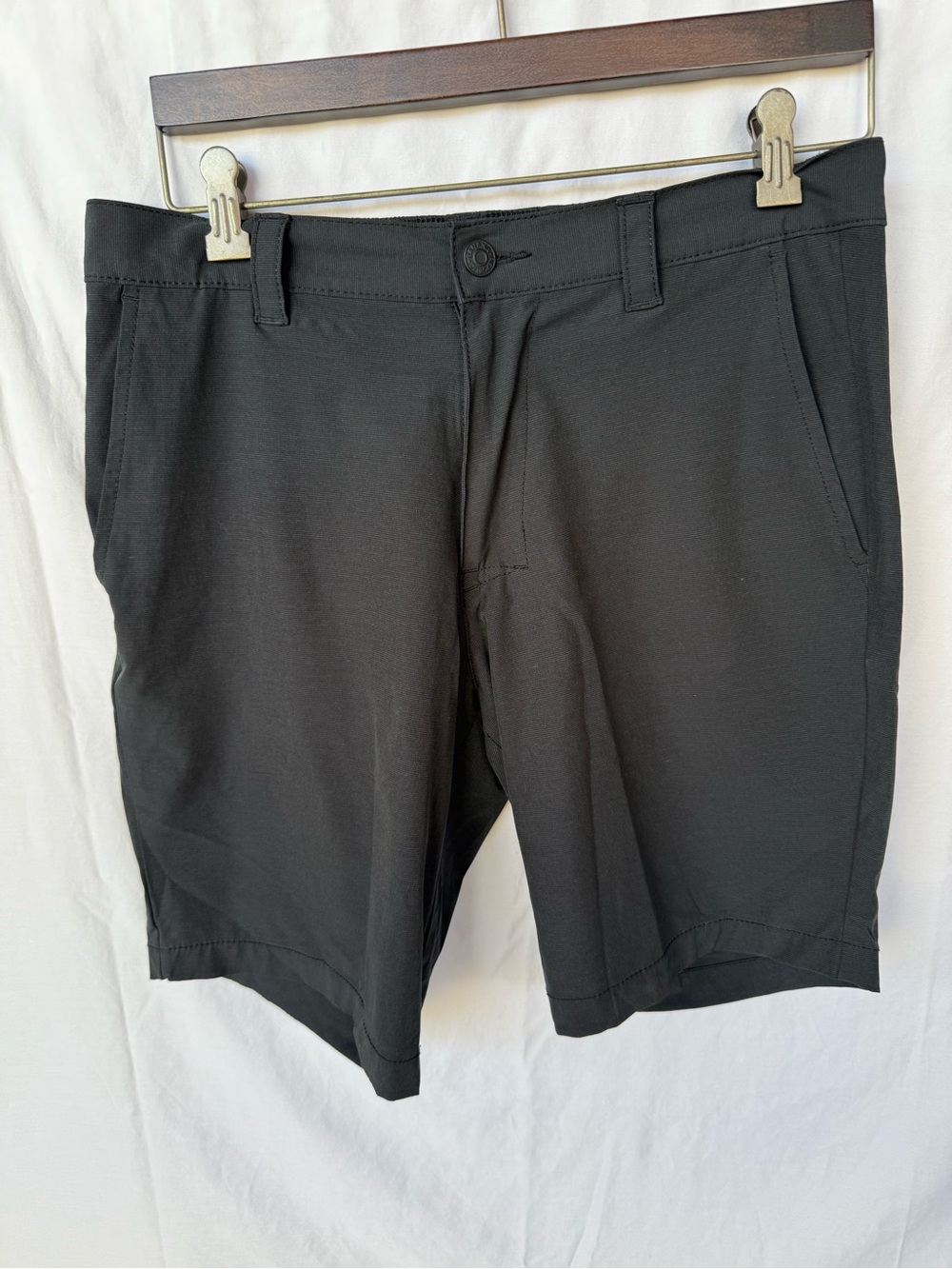 Banana Republic Black Flat-Front Stretch Men's Shorts
